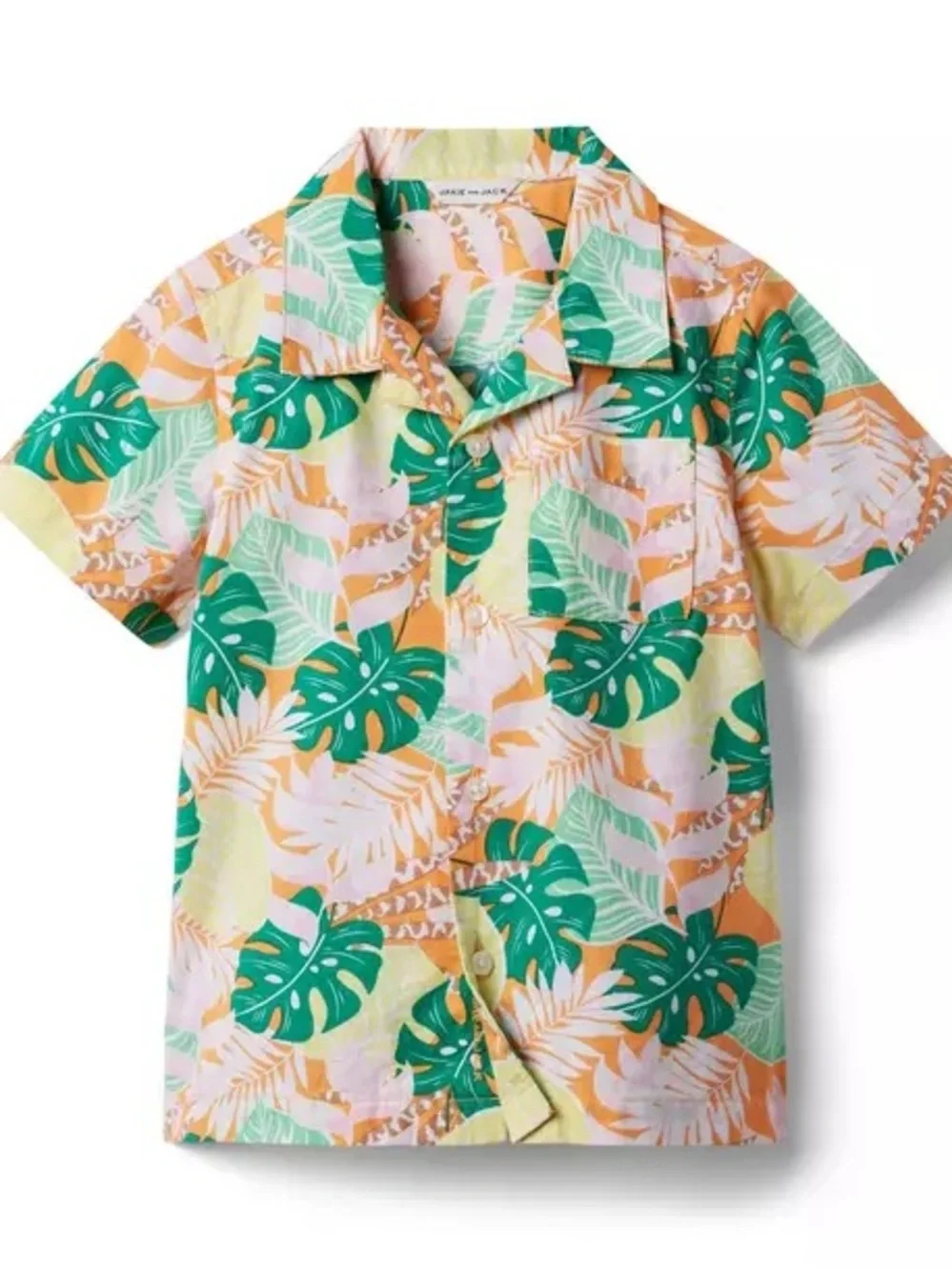 Janie‎ And Jack Boys Tropical Poplin Shirt  Button Up Size 8